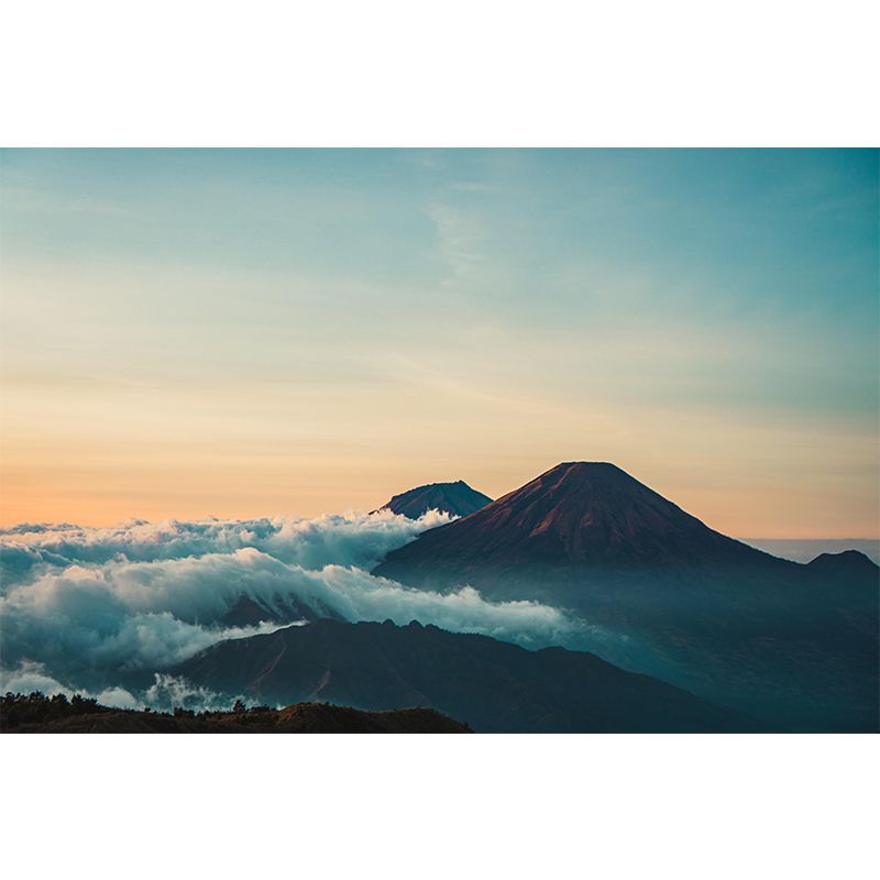 Mountain View Wall Mural Decal Moisture Eco-friendly Wallpaper Resistant for Sitting Room