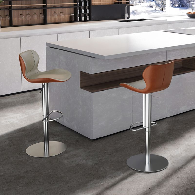 Leather Bar Stool Adjustable Low Back Counter Stool for Bristol