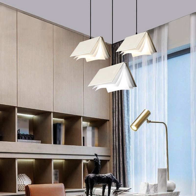 Metal Creative Pendant Light 1-Light Book Hanging Ceiling Light for Coffee Shop