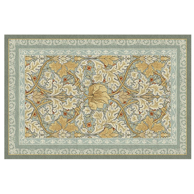 Traditionele bloemen gedrukt tapijt vierkleurig polyester gebied tapijt niet-slip achterste vloerkleed voor het leven
