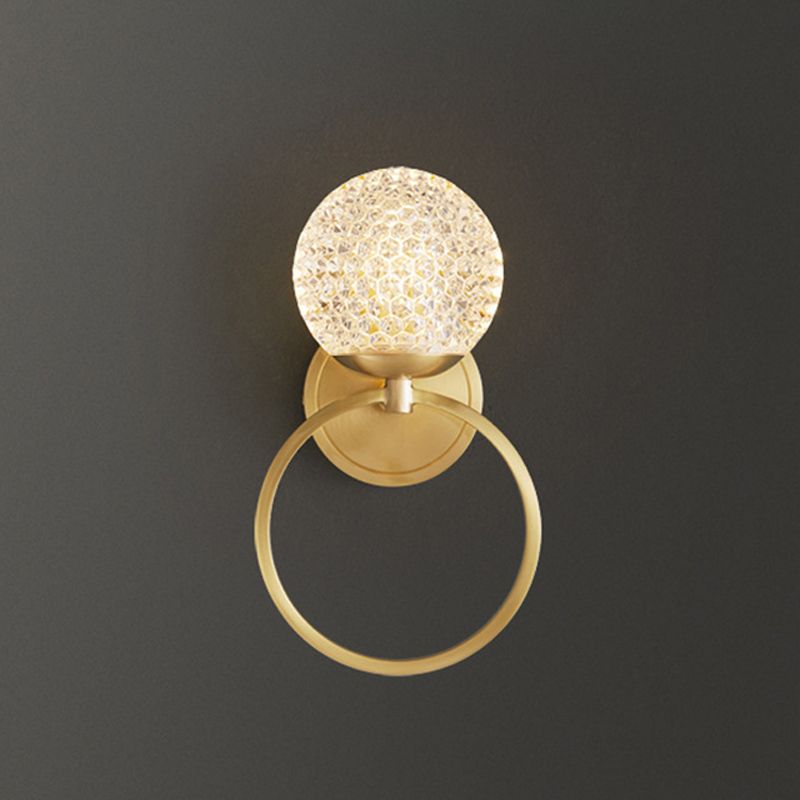 Modern Style Geometric Wall Mounted Lamps Glass 1 Light Wall Sconces in Gold