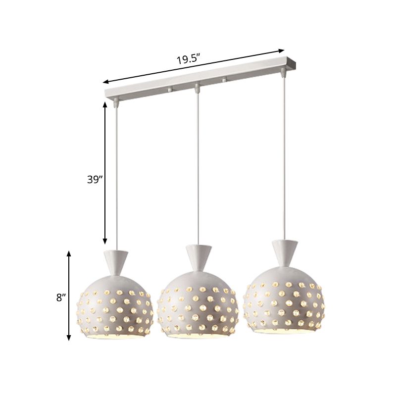 Ristorante a cupola lampada a pendolo metallo 3 teste minimalismo multipli lampada sospesa con arredamento per talloni cristallini