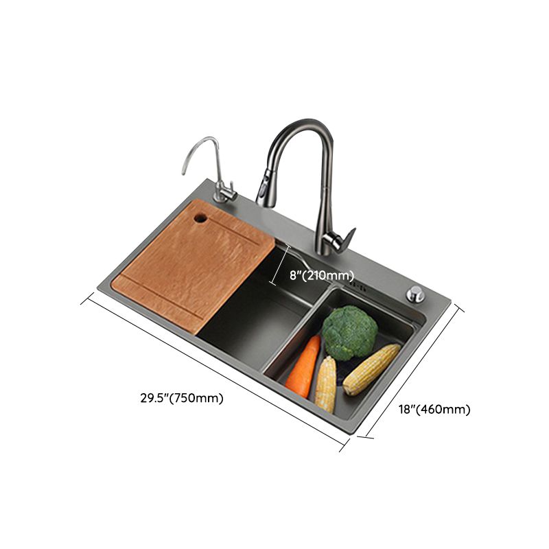 Modern Style Kitchen Sink Stainless Steel Noise-cancelling Drop-In Kitchen Sink