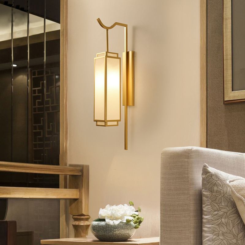 1 Light Geometric Wall Mount Light Modern Fabric Wall Lamp for Bedroom