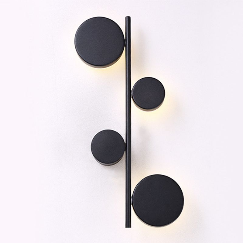 3-Light Contemporary White/Black Wall Mounted Sconce Metal Wall Light for Bedroom