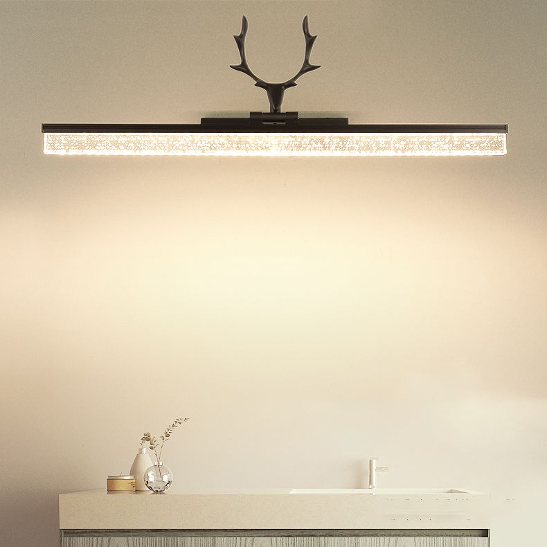 LED Smart Mirror Lamp American Retro Style Bathroom Washroom Antler Shape Mirror Light Fixture