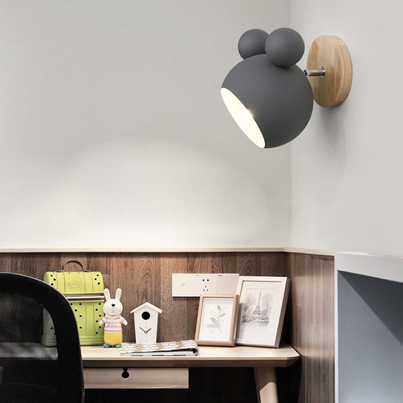 Nordic Modern Simple Children Style Panda Macaron Bedroom Wall Lamp