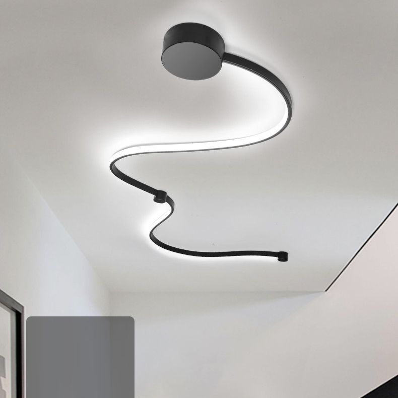 Simplicity Curvaceous Wall Sconce Light Living Room Background LED Wall Light
