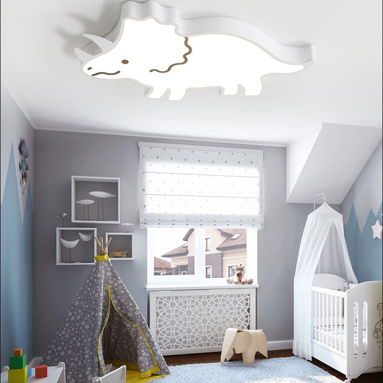 Éclairage encastré dinosaure 1 lumière acrylique enfants plafonniers encastrés pour chambre d'enfants
