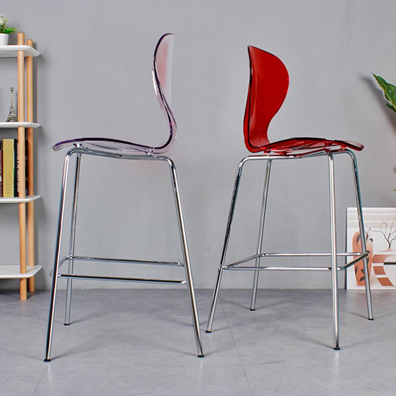 28-inch Height Barstool Modern Indoor Transparent Plastic Bar Stool