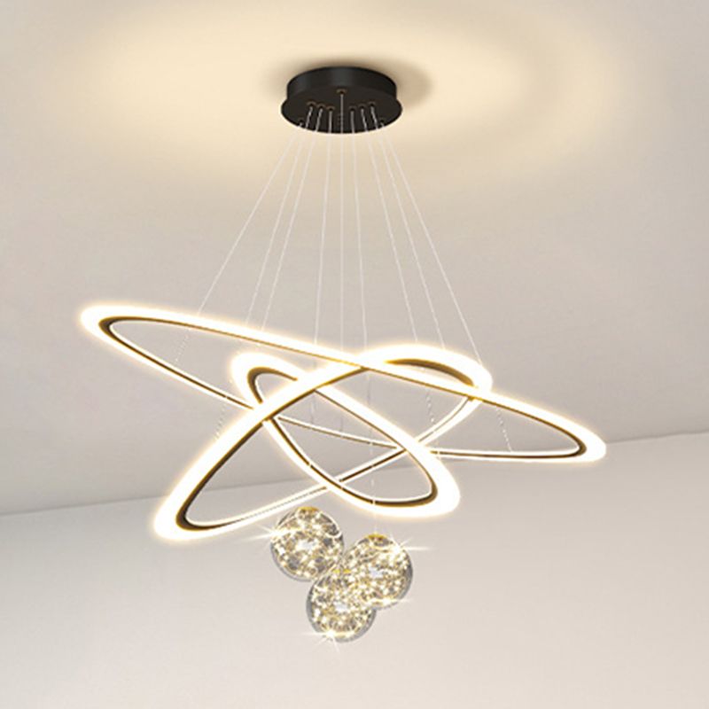 Multi Lights Pendant Chandelier Modern Style Glass Hanging Lamps
