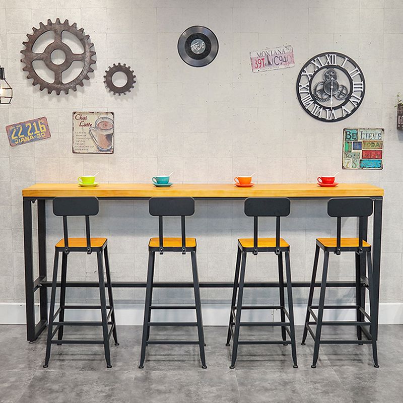 Contemporary Style Brown Barstool Low Back Bar Stool with Metal Legs