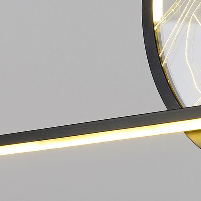 Modern Style Linear Shape Island Lighting Ideas Metal 2 Light Island Pendants in Black