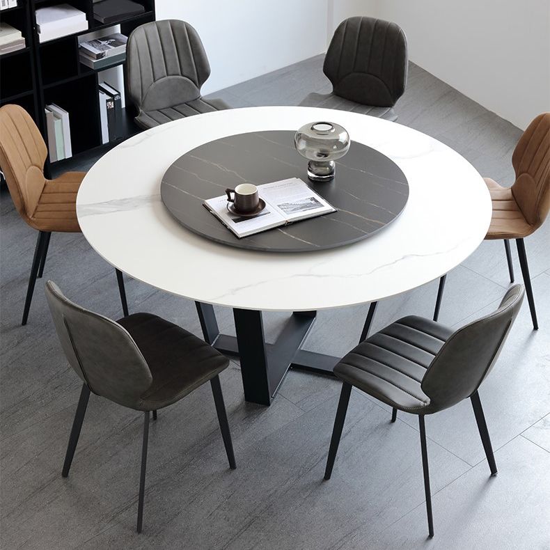 Steel and Slate Table Glam Style Simple Home Round Dining Table