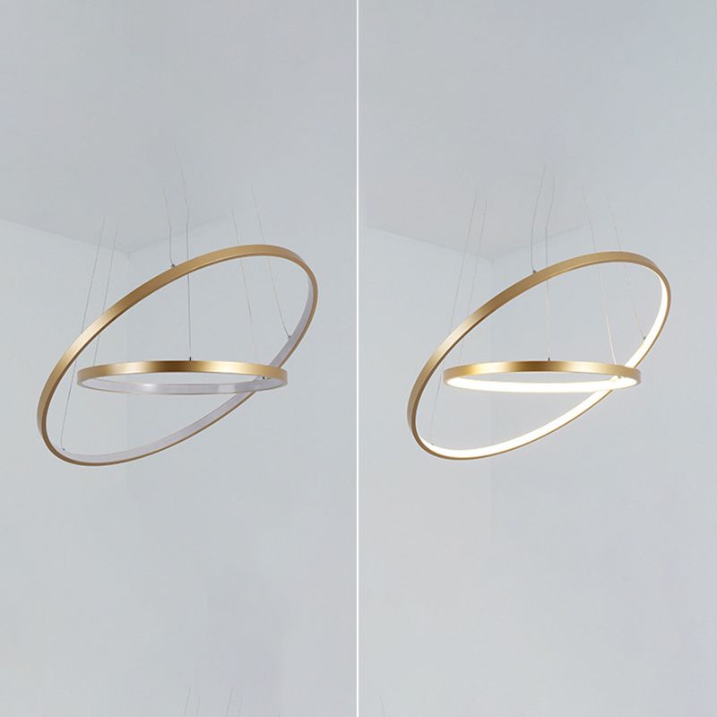 Circle Multi-layer Hanging Light Modern Style Multi Lights Metal Pendant Lights