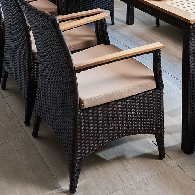 Boho 1/5/7/9 Pcs Patio Dining Table Set Wood Dining Table Set