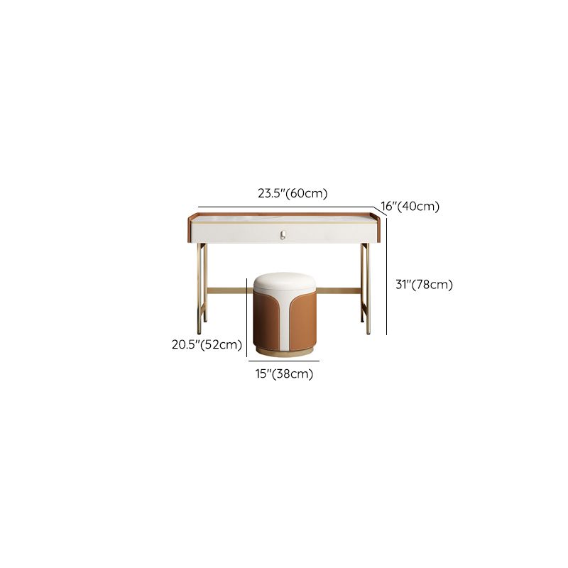 15" Wide Glam Make-up Vanity Wooden Dressing Table with Drawer