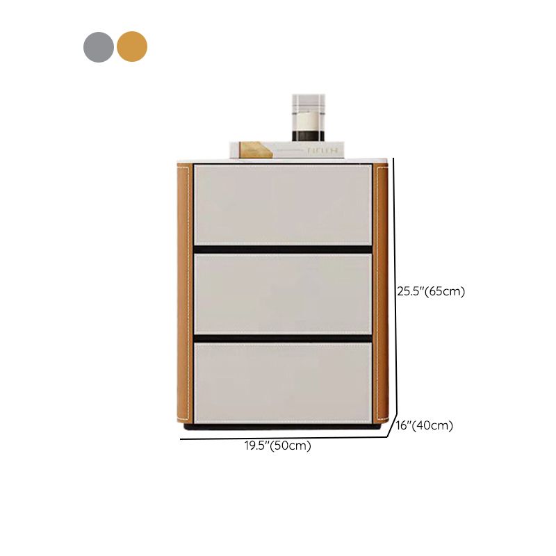 Contemporary Stone Storage Chest Bedroom Chest in White with Drawers