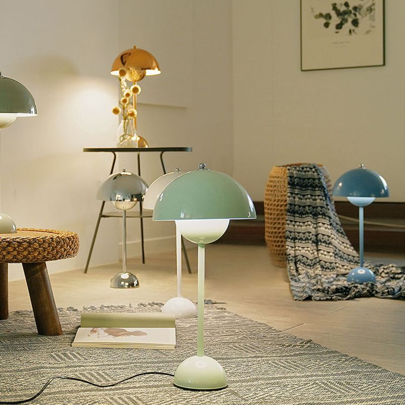 Modern Style Dome Night Table Lamp Metal 1-Light Nightstand Lamp