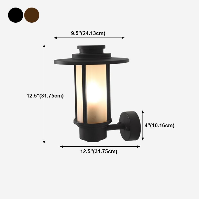 Retro Frosted Glass Shade Wall Light Geometric 1 Light Wall Sconce for Outdoors