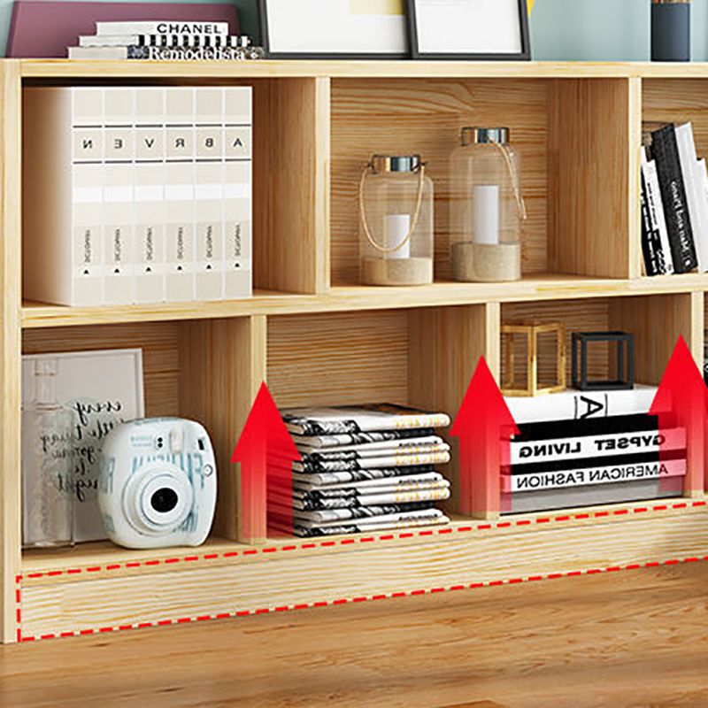 Contemporary Wood Bookcase Standard Bookshelf for Home Office 9.4" Wide