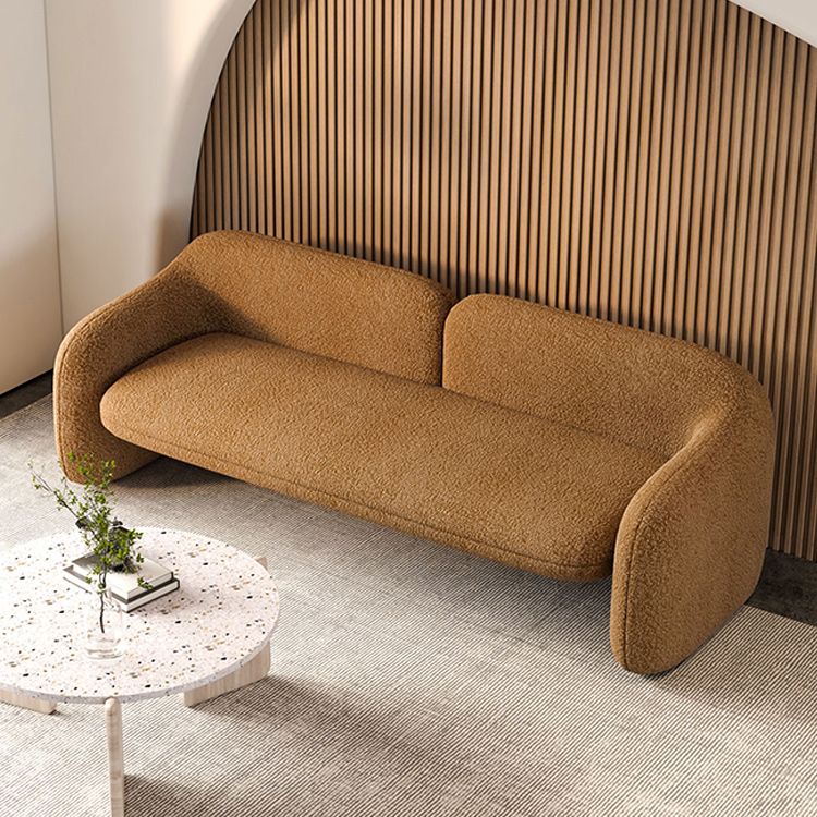 Contemporary Wool Sofa Standard Settee Square Arm Sofa for Living Room