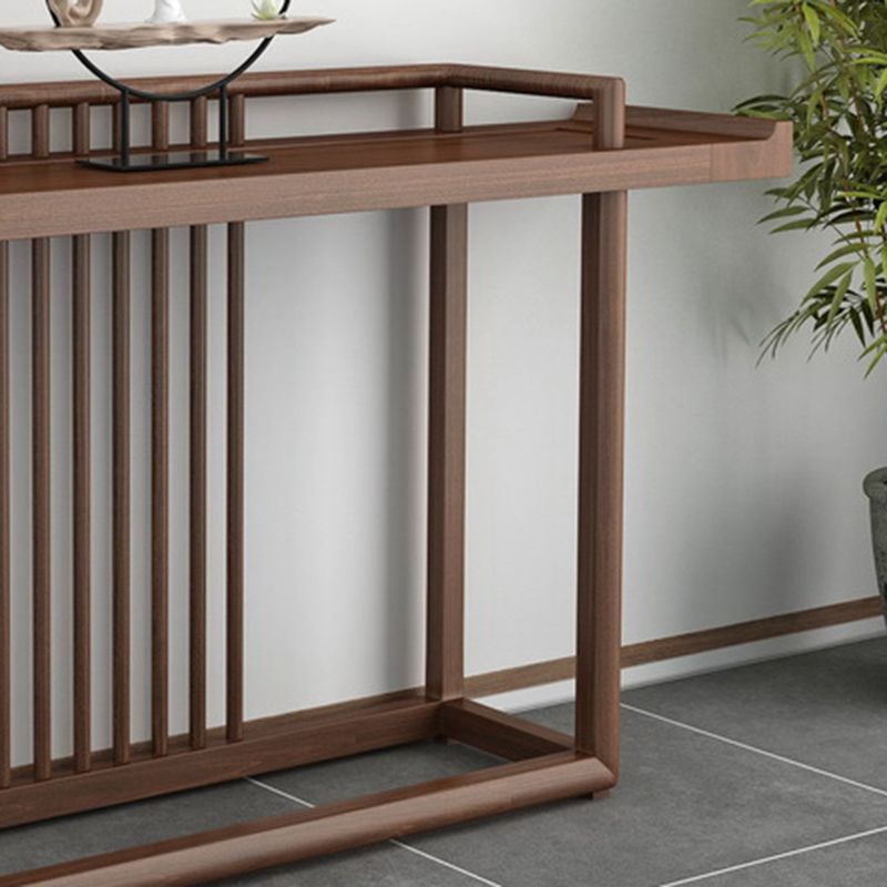 30.71-inch Tall Console Table Solid Wood Accent Table with Shelf