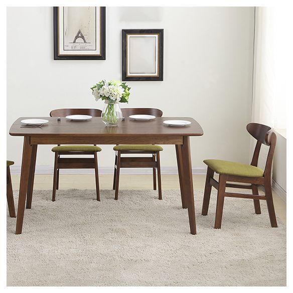 Contemporary Style Wood Side Dining Chairs Open Back Dining Armless Chairs