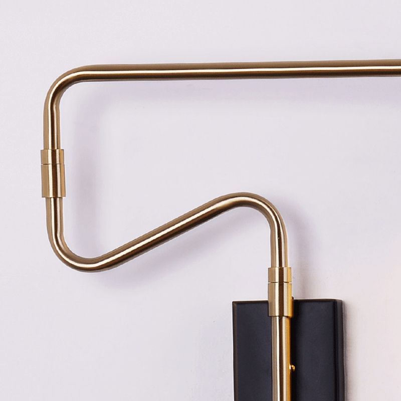 Modern Wall Sconce Geometric Shape Wall Light with Metal Shade for Bedroom in Black