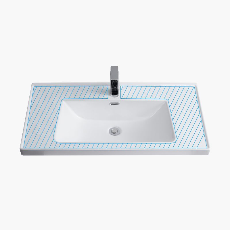 Modern Bathroom Sink Rectangular Trough Sink (Not Included Faucet)