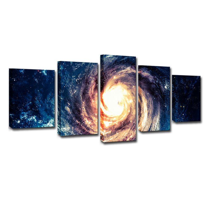 Blue Spiral Galaxy Canvas Print Universe Kids Multi-Piece Wall Art for Bedroom
