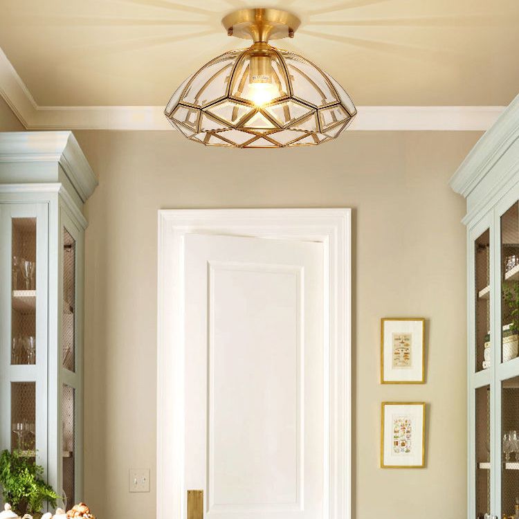 Ceiling Mount Light American Country Style Semi Flush Mount Ceiling Light for Aisle Corridor