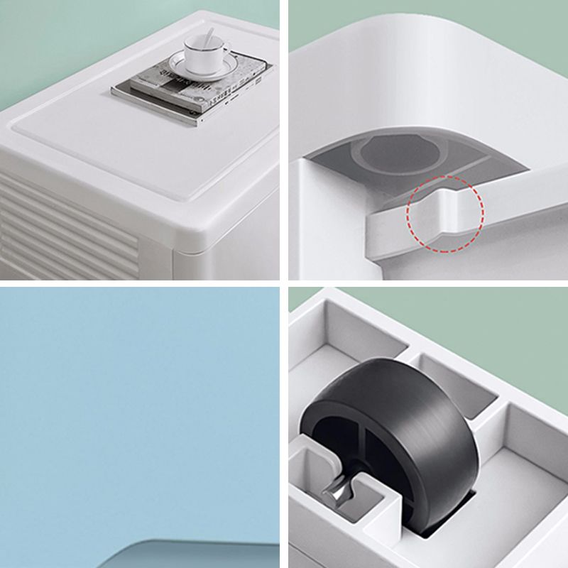 Contemporary Style Non-Hanging Armoire Plastic Storage Cabinet with Drawers