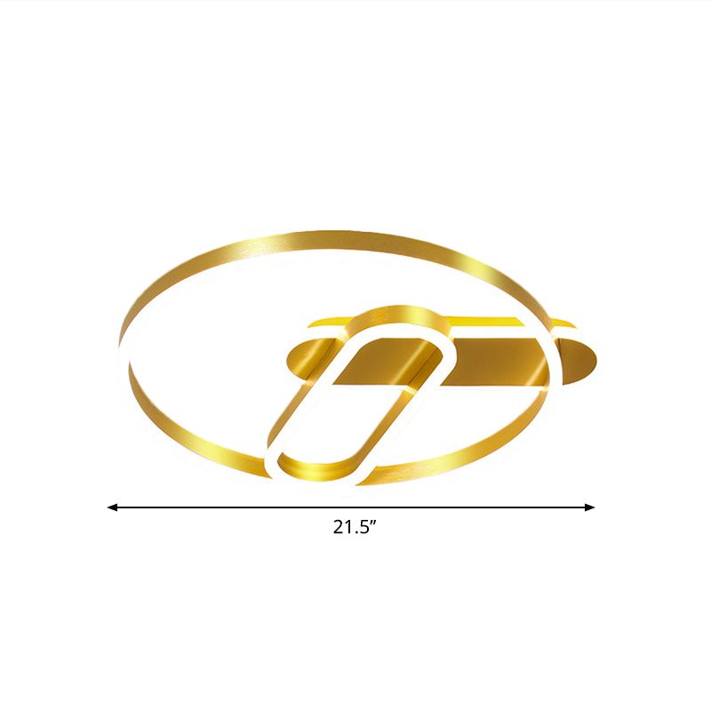 Gold Ring Ceiling Bündig Mount Modern 18 "/21.5" Dia LED Metal Flush Lighting in Warm/White Light