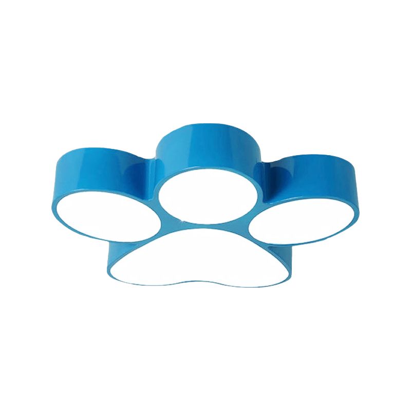 Éclairage de plafond LED créatif en forme de patte de chien en métal pour chambre d'enfant, rouge/jaune/bleu, largeur 18"/23,5"