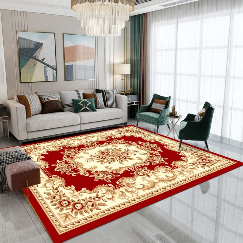 Classic Flower Print Rug Retro Gorgeous Area Carpet Non-Slip Backing Indoor Rug for Home Decor