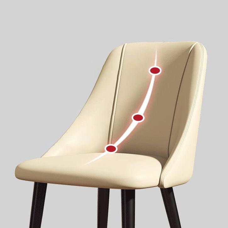 Scandinavian Pu Leather Restaurant zijstoel Matte Finish Parsons Dining Chair (set van 4)