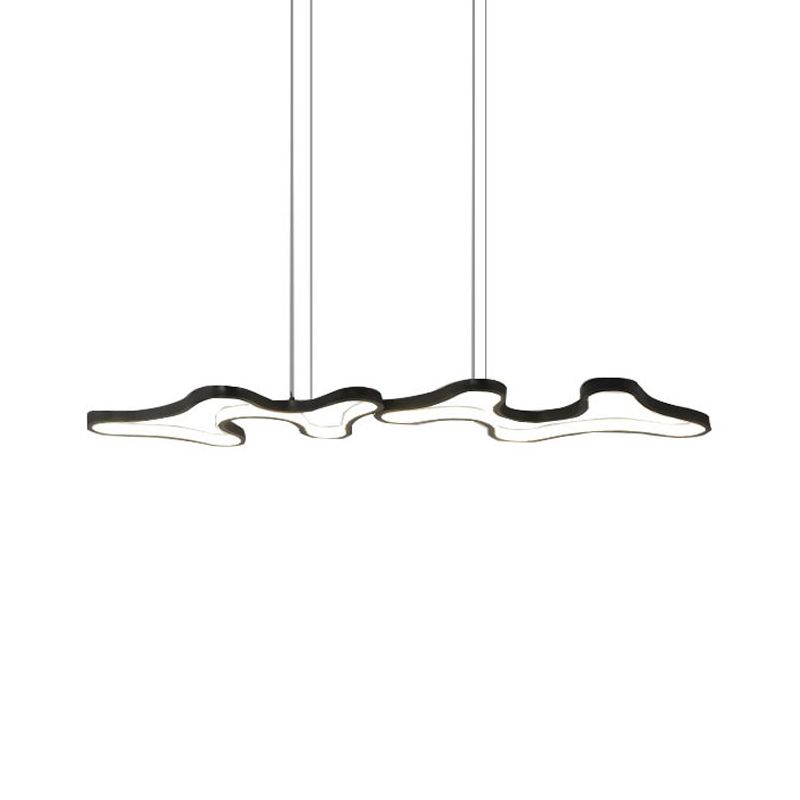 Cloud-Like Frame Metal Island Light Contemporary Black/White LED Pendant Lighting Fixture