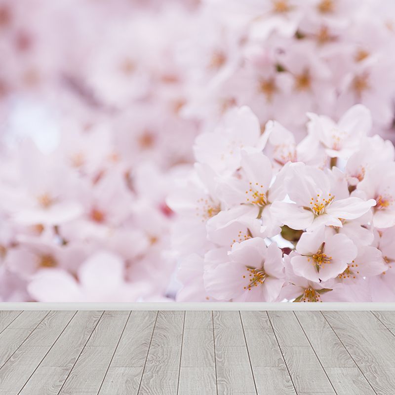 Washable Cherry Mural Non-Woven Fabric Contemporary Wall Decor for House Interior