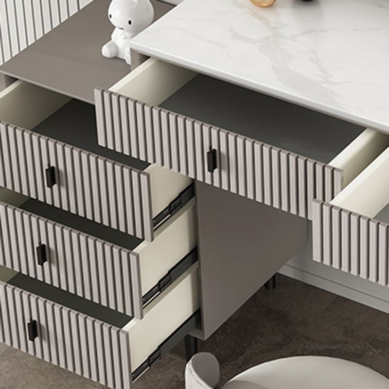 Glam Solid Wood Make-up Vanity Slate Top Vanity Dressing Table