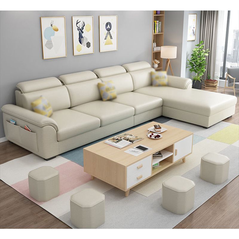 108.26" L x 62.99" W x 31.49" H Sofa Upholstered Arm Sectional with Pillowed Back Cushions