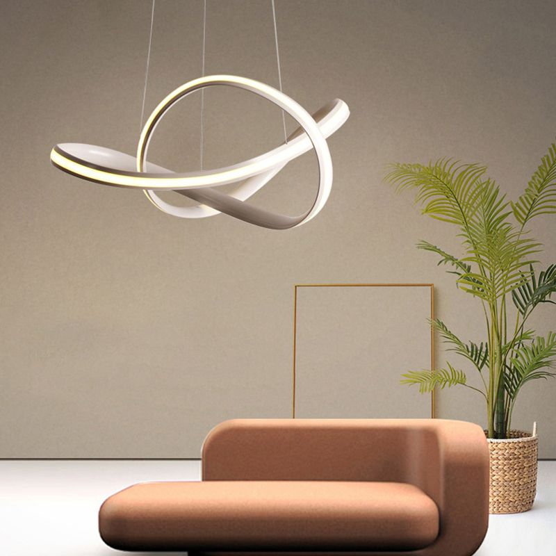 Moderna seamless senza cucitura Lucile LED illuminazione sala da pranzo metallizzato Lumo lampadario in bianco grigio chiaro