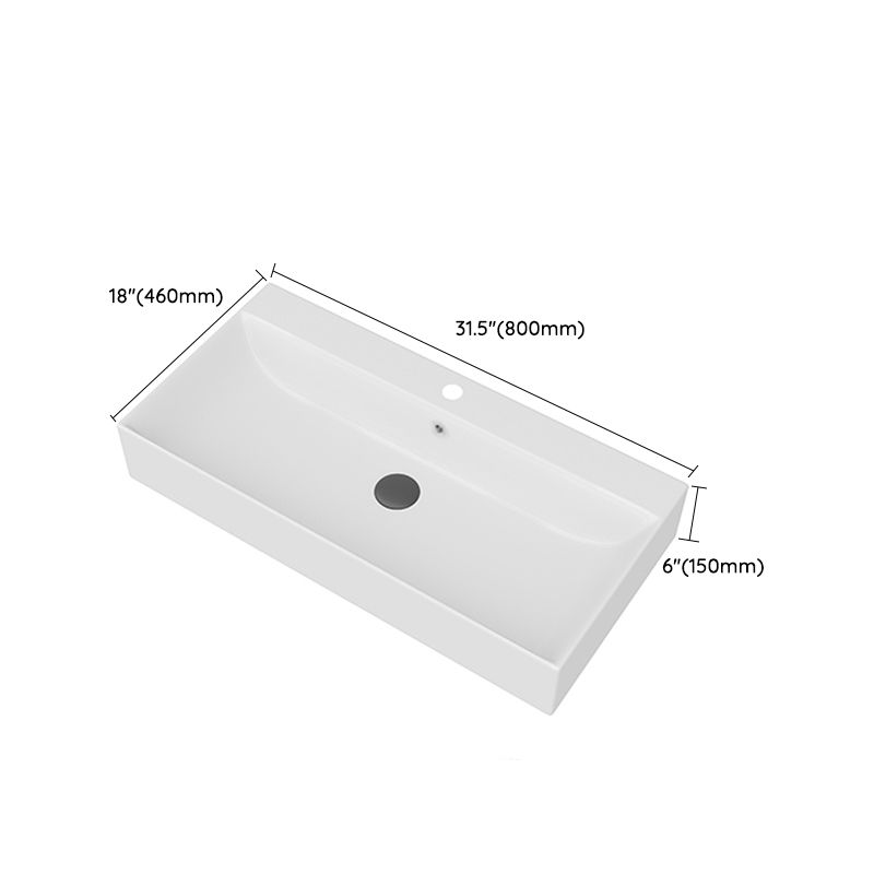 White Rectangular Trough Bathroom Sink Modern Trough Bathroom Sink