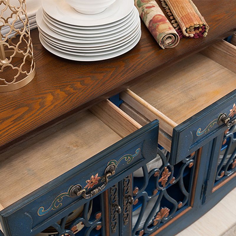 Industrial Cabriole Legs Storage Cabinet Solid Wood Storage Cabinet