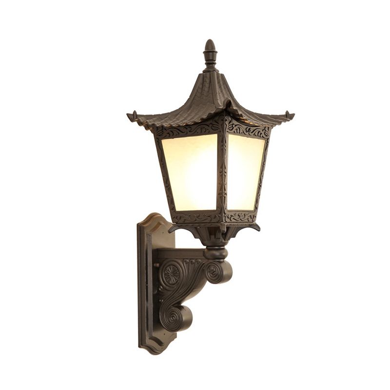 Black 1 Bulb Wall Mount Light Fixture Country Aluminum Yellow Crane Tower Shape Wall Lamp Sconce