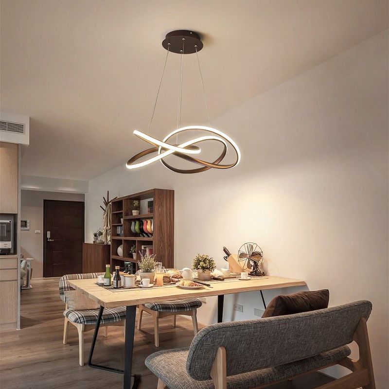 Aluminum Pendant Light Linear Modern LED Ceiling Light for Dining Room
