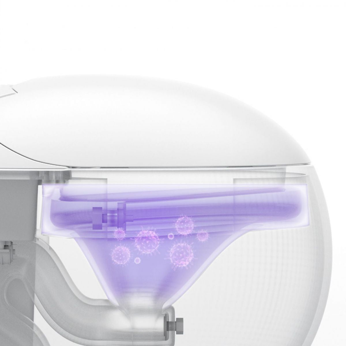 Contemporary 1-Piece Bidet Toilet Floor Mounted Round Toilet Bowl for Washroom