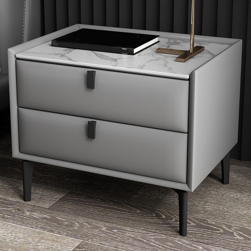 Contemporary Solid Wood Nightstand 18.5" Tall 2 - Drawer Nightstand