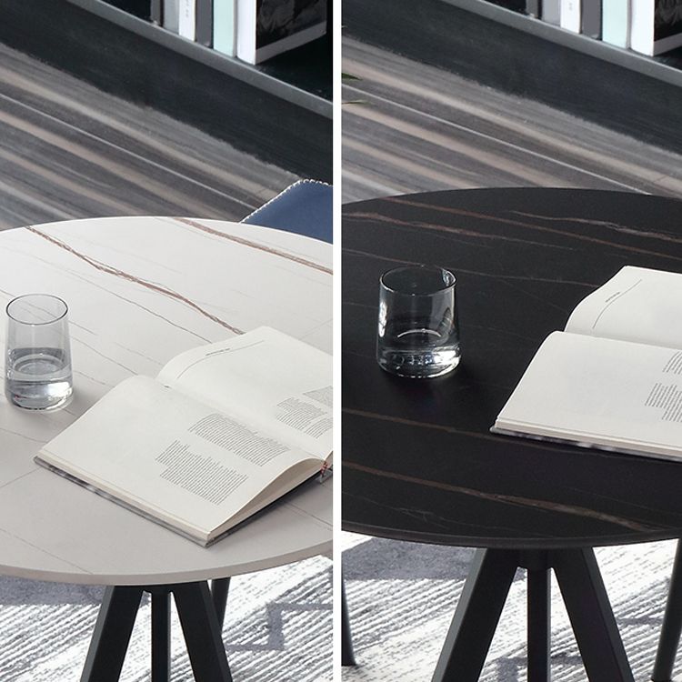 Contemporary Round Shape Standard Dining Table Sintered Stone Dining Table for Kitchen