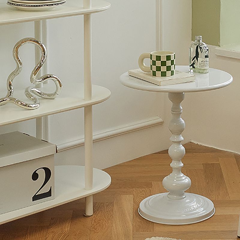 Modernistic Metal Round Side End Table 20.5" Tall Pedestal End Table